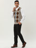 Casual V Neck Sleeveless Argyle Knit Sweater Vest