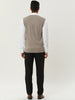 Casual V Neck Sleeveless Argyle Knit Sweater Vest