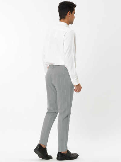 Stripe Printed Flat Front Business Pencil Dress Pants