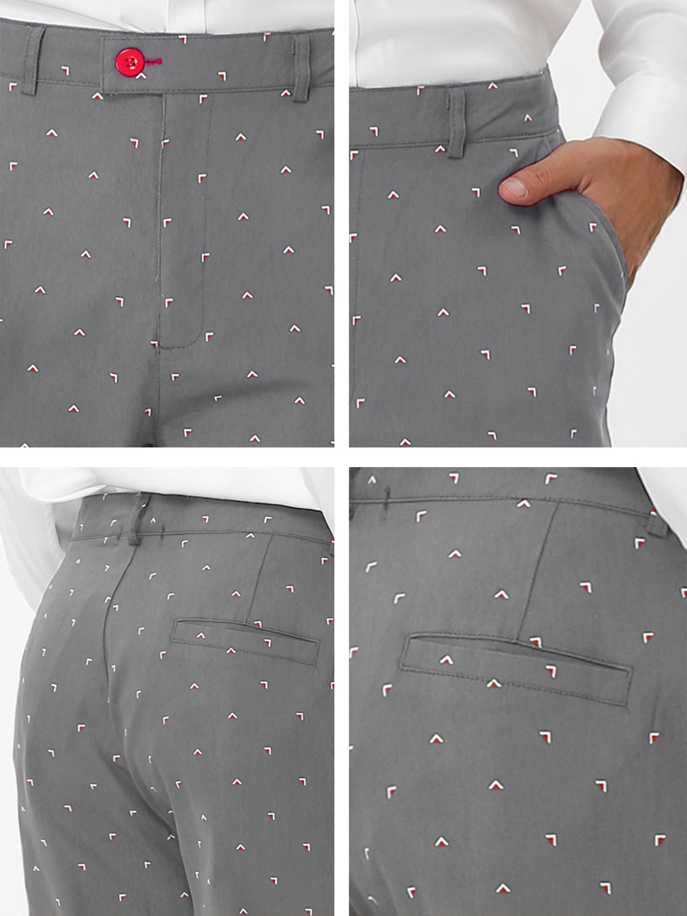 Bublédon Smart Casual Printed Flat Front Chino Dress Pants