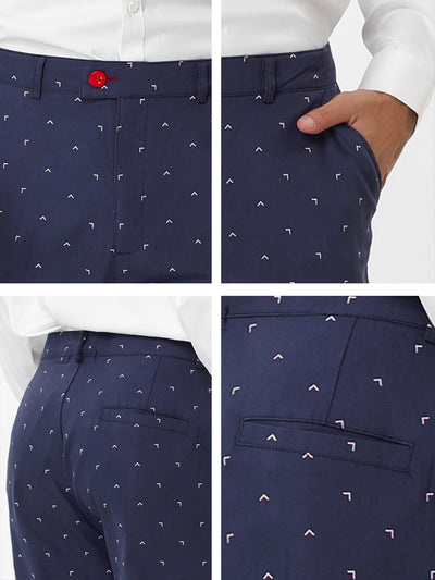 Smart Casual Printed Flat Front Chino Dress Pants