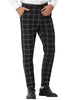 Casual Plaid Flat Front Business Pencil Dress Pants