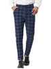 Casual Plaid Flat Front Business Pencil Dress Pants