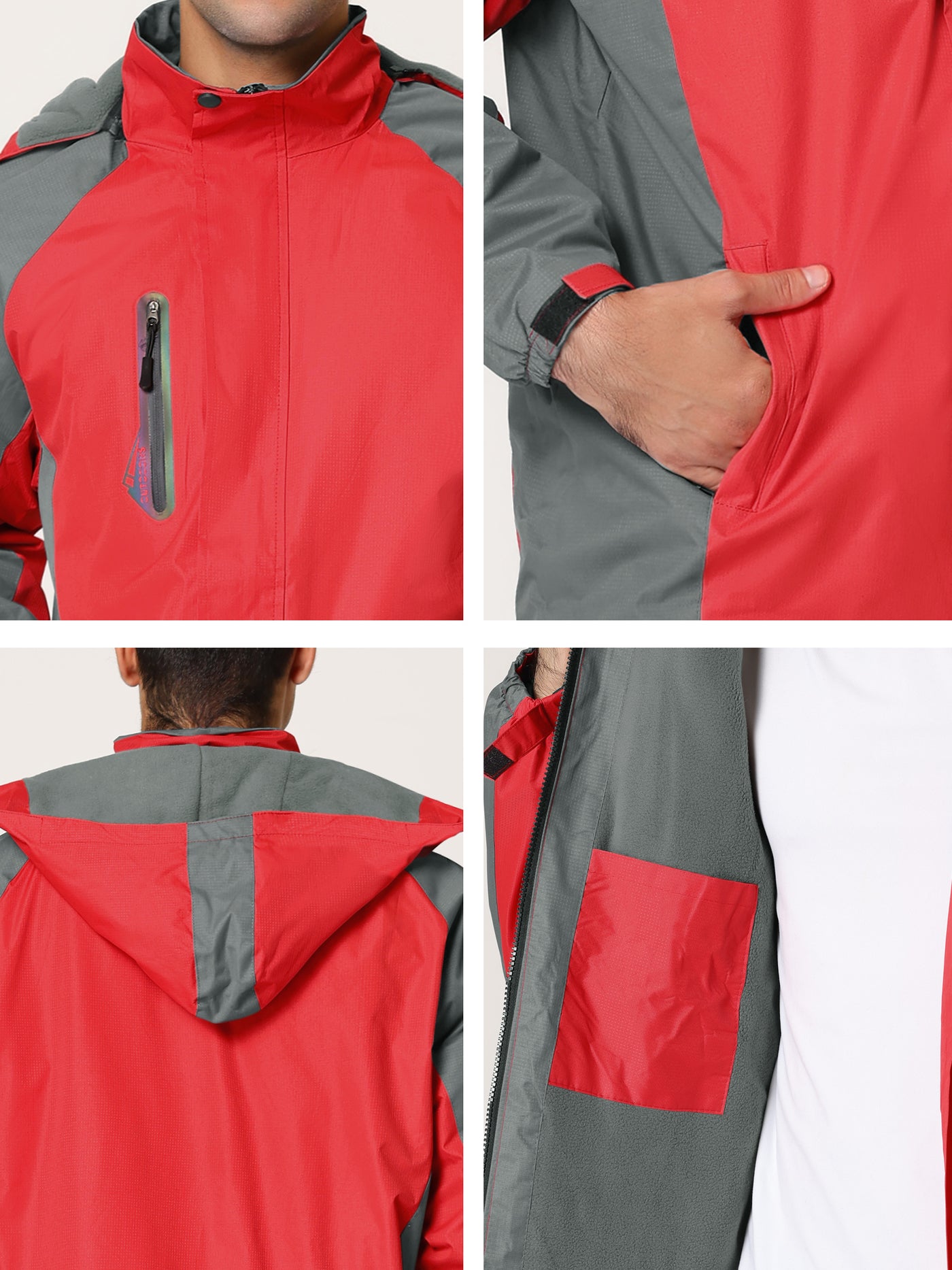 Bublédon Lightweight Zipper Plush Lined Windbreaker Jacket