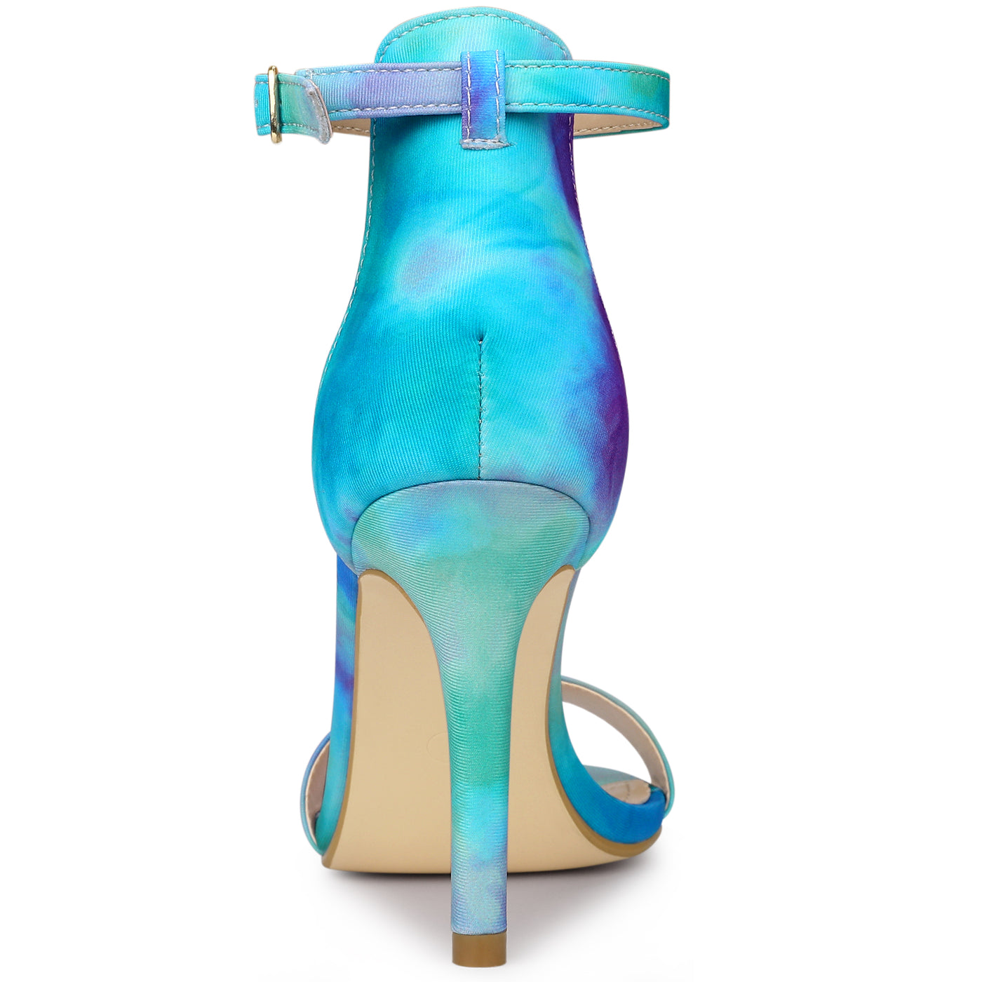 Bublédon Perphy Women's Ankle Strap Tie Dye Stiletto Heels Sandals