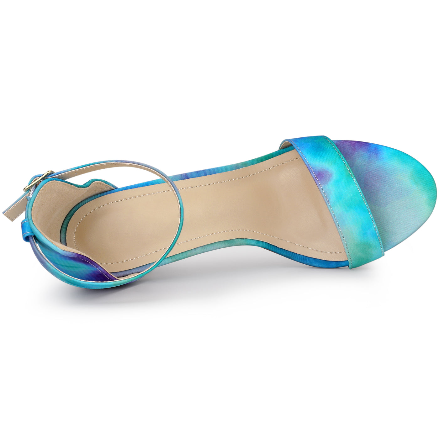 Bublédon Perphy Women's Ankle Strap Tie Dye Stiletto Heels Sandals