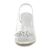 Perphy Clear Slingback Rhinestone Peep Toe Block Heels Sandals
