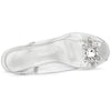Perphy Clear Slingback Rhinestone Peep Toe Block Heels Sandals