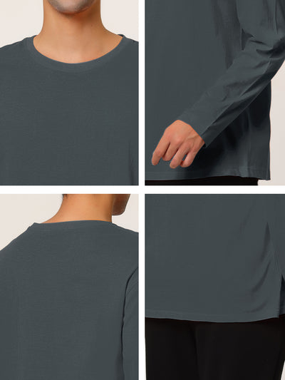 Casual Loose Cotton Long Sleeve Crew Neck T-Shirt