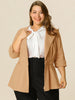 Knit X Line 3/4 Sleeve Button Decor Peplum Blazer