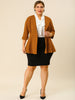 Knit X Line 3/4 Sleeve Button Decor Peplum Blazer