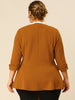 Knit X Line 3/4 Sleeve Button Decor Peplum Blazer