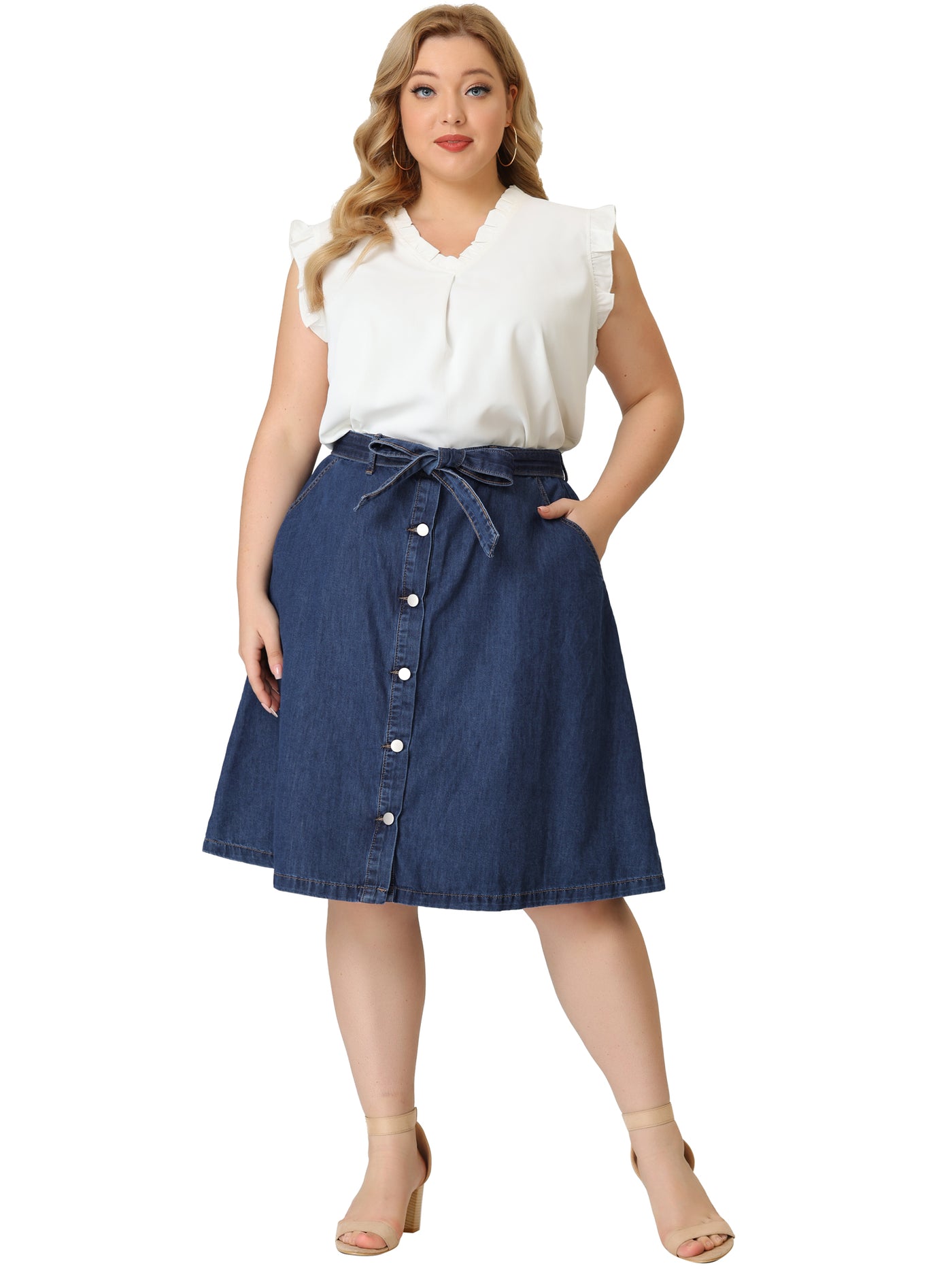 Brown Heavy Stitching Stretch Denim Skirt Classy Closet Online Modest  Boutique Iowa – Classy Closet Shop