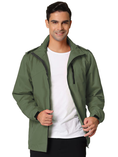 Lightweight Hooded Full-Zip Plain Windbreaker Jacket