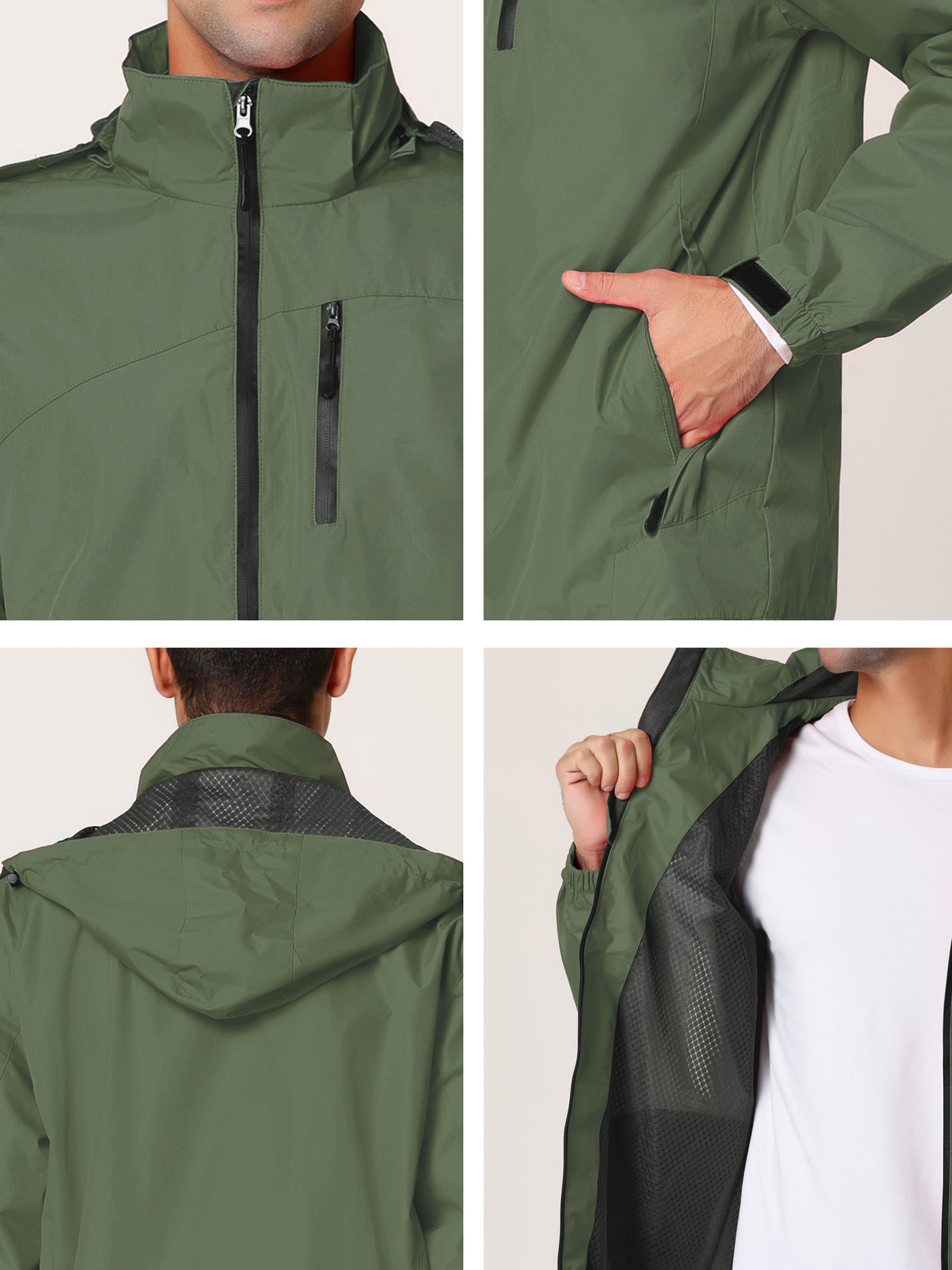 Bublédon Lightweight Hooded Full-Zip Plain Windbreaker Jacket