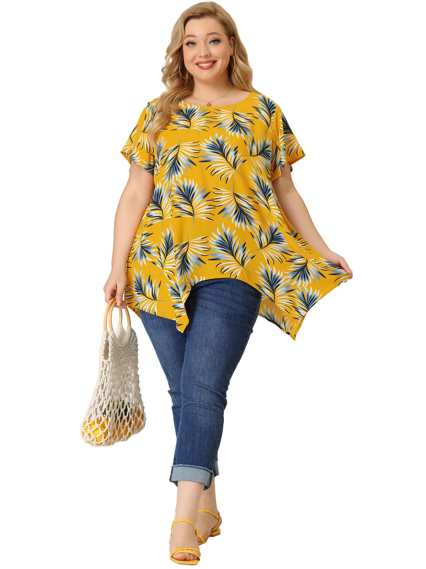Bublédon Rayon Slouchy Floral Summer Round Neck Blouse