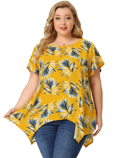 Rayon Slouchy Floral Summer Round Neck Blouse