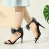 Perphy Open Toe Ankle Strap Bow Tie Stiletto Heel Sandals