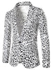 Retro Leopard Printed Luxury Notched Lapel Blazer