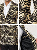 Retro Leopard Printed Luxury Notched Lapel Blazer