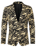 Retro Leopard Printed Luxury Notched Lapel Blazer