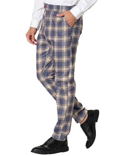 Skinny Plaid Casual Bussiness Checked Dress Pants