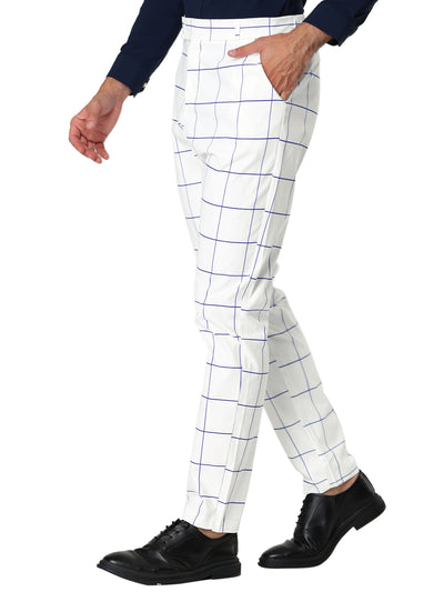 Skinny Plaid Casual Bussiness Checked Dress Pants