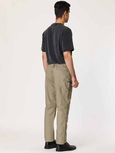 Casual Solid Pockets Straight Outdoor Cargo Pants