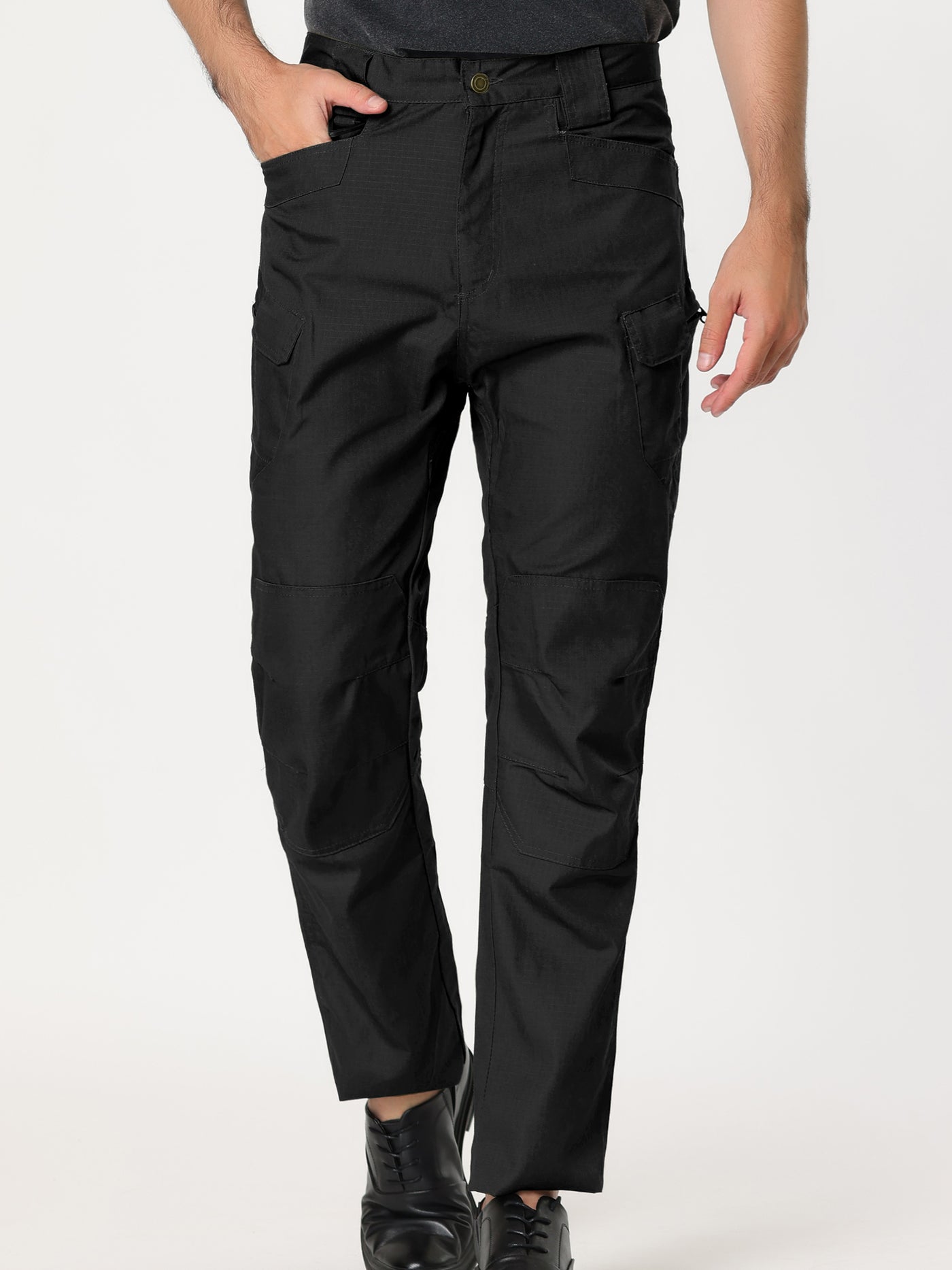 Bublédon Casual Solid Pockets Straight Outdoor Cargo Pants