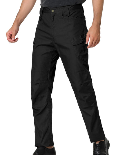 Casual Solid Pockets Straight Outdoor Cargo Pants