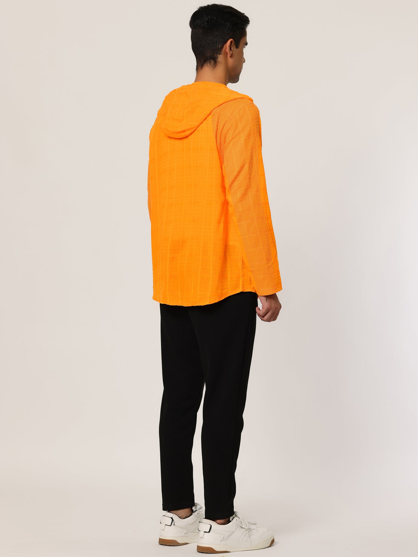 Bublédon Linen Long Sleeve Lightweight Solid Hooded Jacket