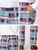 Flat Front Plaid Print Business Checked Dress Pants