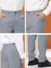 Solid Color Flat Front Skinny Business Dress Pants