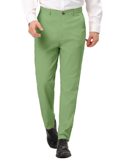 Solid Color Flat Front Skinny Business Dress Pants
