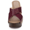 Perphy Criss Cross Strap Platform Block Heel Slipper On Sandals