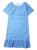 Basic Solid Short Sleeve Ruffle Hem Plus Size Dress