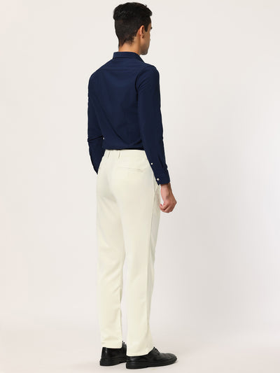 Classic Straight Flat Front Solid Business Trousers