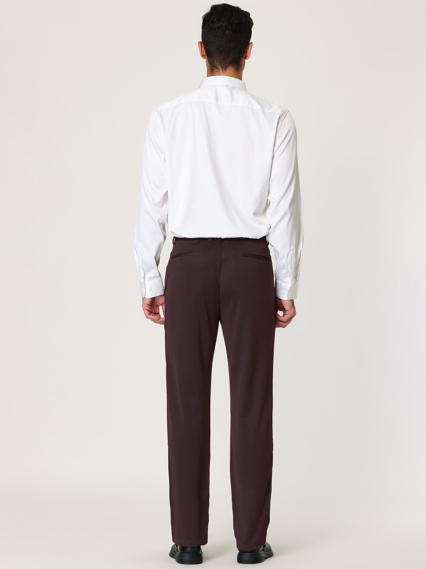 Bublédon Classic Straight Flat Front Solid Business Trousers