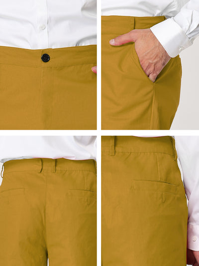 Flat Front Solid Color Stretch Business Dress Pants