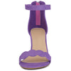 Perphy Ankle Strap Scalloped Chunky Heels Sandals