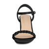 Perphy Slingback Woven Buckle Chunky Heels Sandals