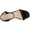 Perphy Slingback Woven Buckle Chunky Heels Sandals