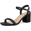 Perphy Slingback Woven Buckle Chunky Heels Sandals