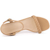 Perphy Slingback Woven Buckle Chunky Heels Sandals