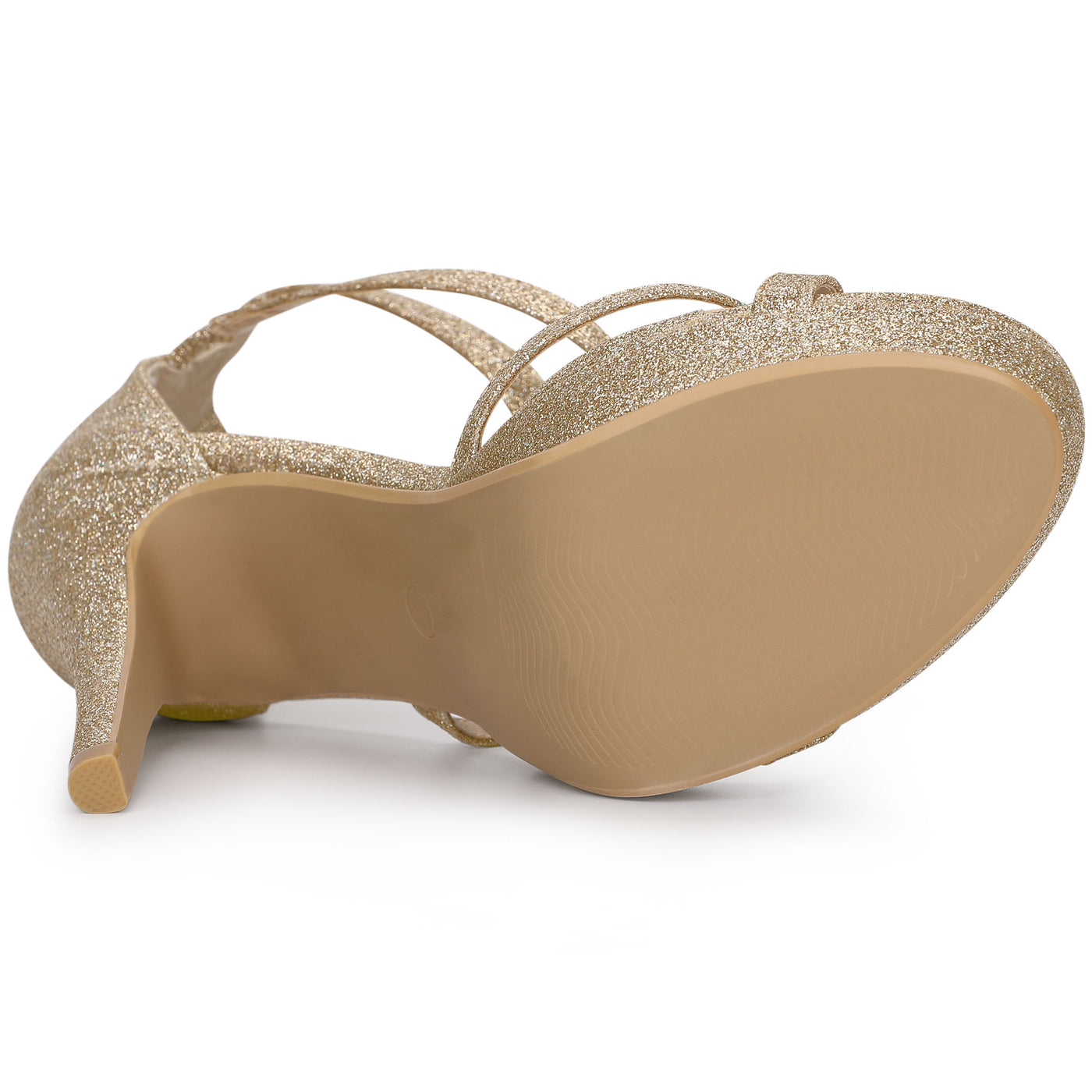 Bublédon Perphy Glitter Platform Strappy Stiletto Heel Sandals