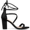 Perphy Open Toe Strappy Lace Up Chunky Heel Sandals