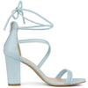 Perphy Open Toe Strappy Lace Up Chunky Heel Sandals