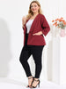 Women Plus Size 3/4 Sleeves Shawl Collar Blazer