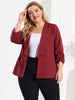 Women Plus Size 3/4 Sleeves Shawl Collar Blazer