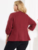 Women Plus Size 3/4 Sleeves Shawl Collar Blazer